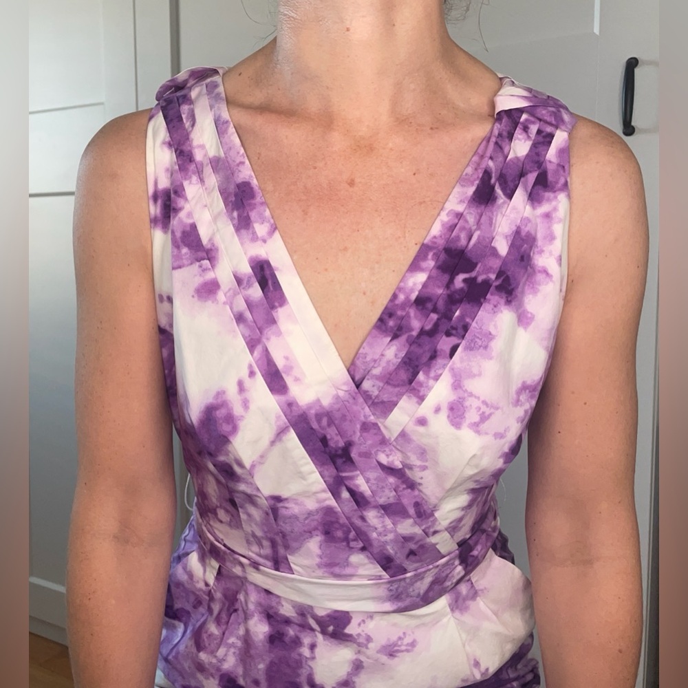 Flattering Purple and white cotton dress